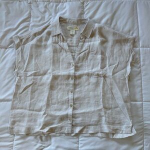 100% Linen C&C California Cream Striped Shirt